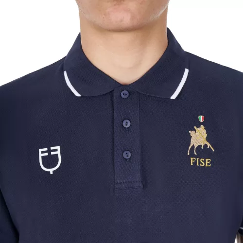 Férfi három gombos edzőpóló Equestro X FISE