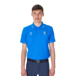 Férfi háromgombos edzőpóló Equestro X FISE