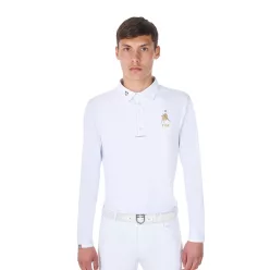Férfi hosszú ujjú versenypóló Equestro X FISE