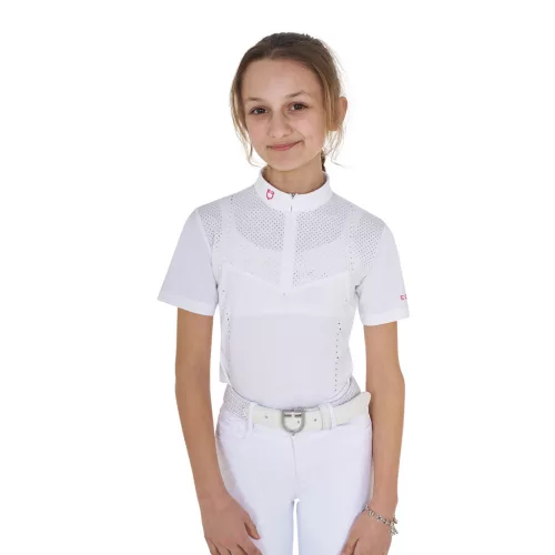 Lányok slim fit verseny póló perforált anyagból