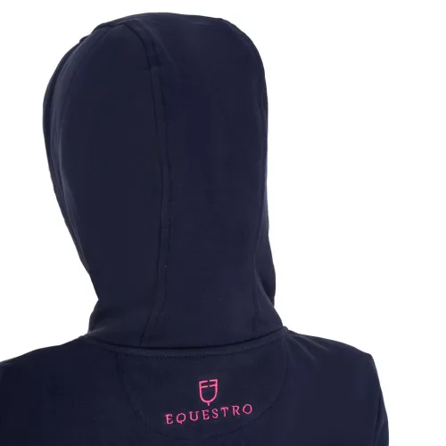 Equestro Gyerek kapucnis pulóver cipzárral és szivacsos betűkkel