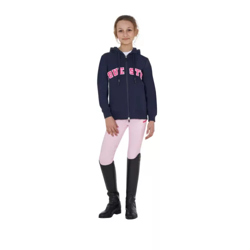 Equestro Gyerek kapucnis pulóver cipzárral és szivacsos betűkkel