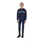 Equestro Gyerek kapucnis pulóver cipzárral és szivacsos betűzéssel