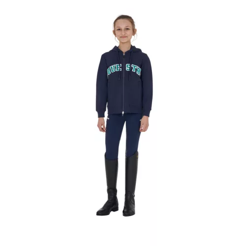 Equestro Gyerek kapucnis pulcsi cipzárral és szivacs betűkkel