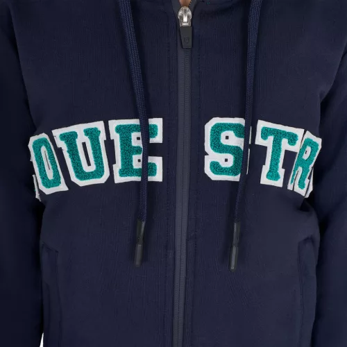 Equestro Gyerek kapucnis pulóver cipzárral és szivacsos betűzéssel