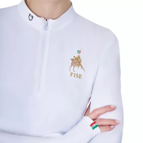 Női hosszú ujjú versenypóló Equestro X FISE