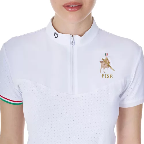 Női rugalmas verseny póló Equestro X FISE