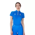 Női edzőpóló olasz zászlós zipzárral Equestro X FISE