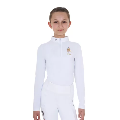 Lány hosszú ujjú verseny póló Equestro X FISE