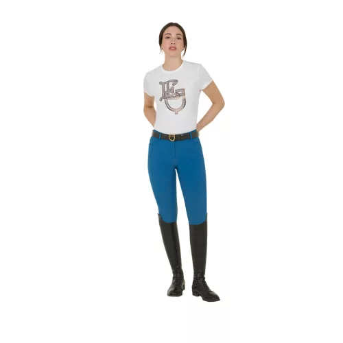 Női slim fit markolatú lovaglónadrág logóval