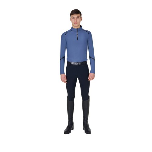 Equestro Férfi slim fit hosszú ujjú edző póló