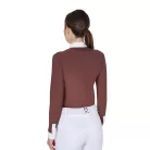 Női slim fit póló ing plissézett pamuttal