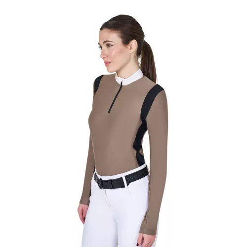 Női slim fit póló technikai anyagból
