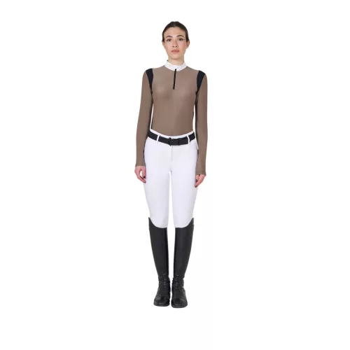 Női slim fit póló technikai anyagból