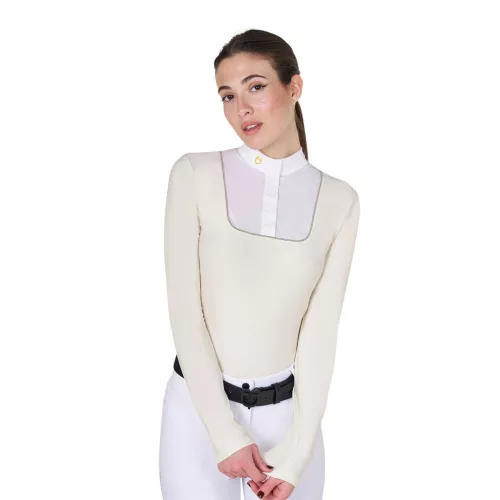 Női slim fit gombos verseny póló