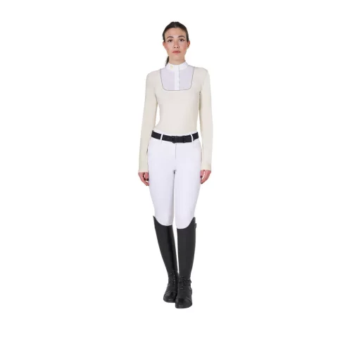 Női slim fit gombos verseny póló