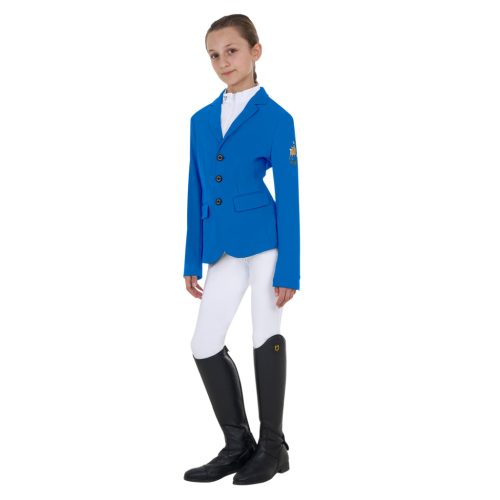 Gyerek unisex háromgombos versenyzakó Equestro X FISE