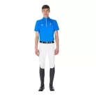 Férfi edzőpóló olasz zászlós cipzárral Equestro X FISE