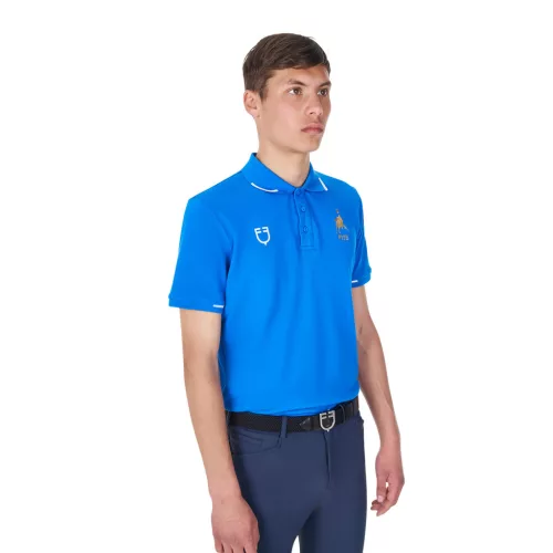 Férfi háromgombos edzőpóló Equestro X FISE