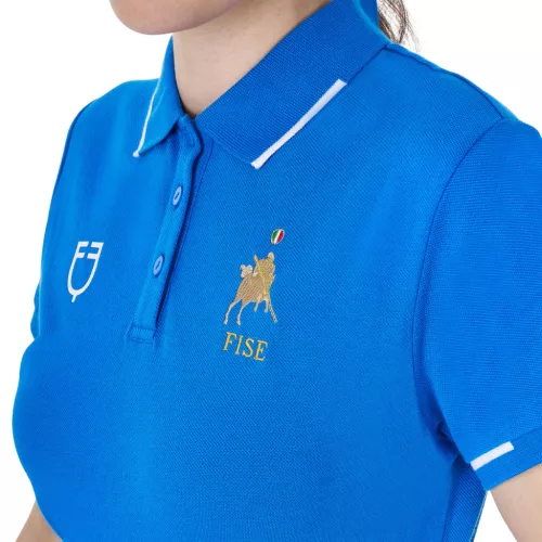 Női háromgombos edzőpóló Equestro X FISE