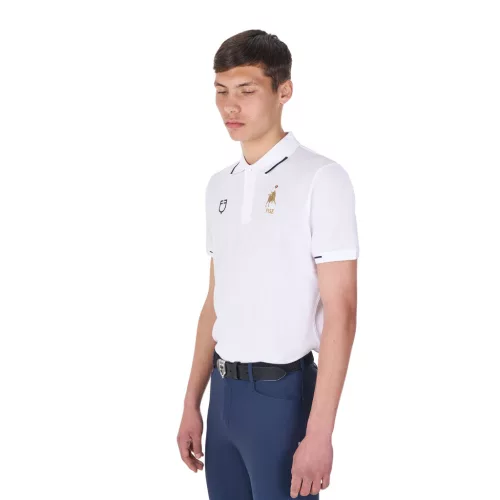 Férfi háromgombos edzőpóló Equestro X FISE