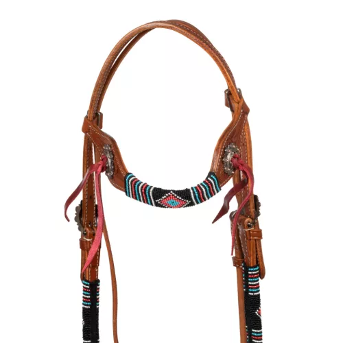 Deluxe WESTERN kantár, one size, természetes