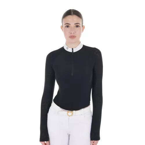 Női slim fit versenypóló hálós betétekkel