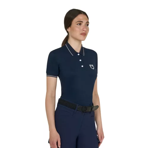 Equestro Női slim fit polo felső légáteresztő anyagból
