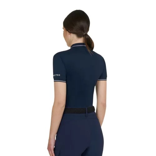 Equestro Női slim fit polo felső légáteresztő anyagból