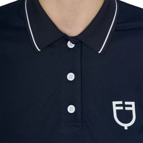 Equestro Női slim fit polo felső légáteresztő anyagból