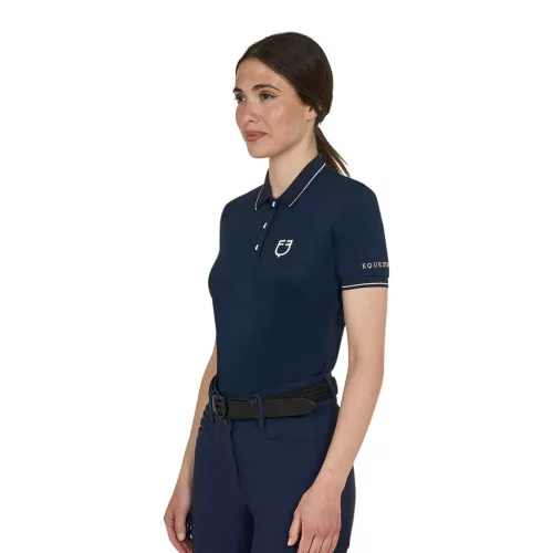 Equestro Női slim fit polo felső légáteresztő anyagból