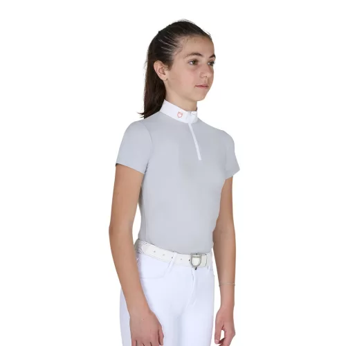Lány slim fit versenypóló cipzárral