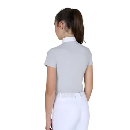 Lány slim fit versenypóló cipzárral