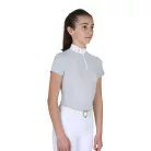 Lány slim fit versenypóló cipzárral