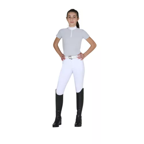 Lány slim fit versenypóló cipzárral