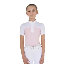 Lányok slim fit versenypóló perforált anyagból
