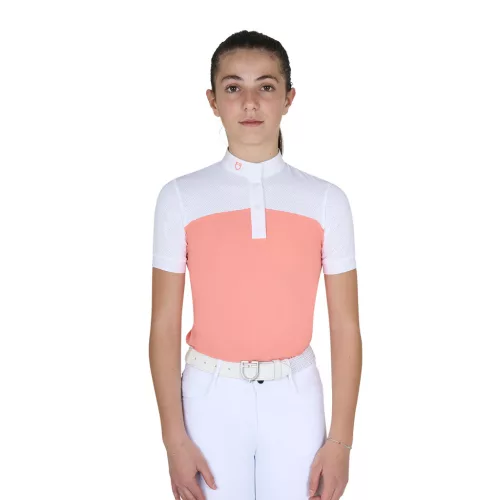 Lányok slim fit versenypóló perforált anyagból