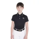 Equestro Gyerekeknek szánt slim fit polo póló antibakteriális technikai anyagból