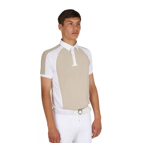 Férfi slim fit versenypóló négy gombbal