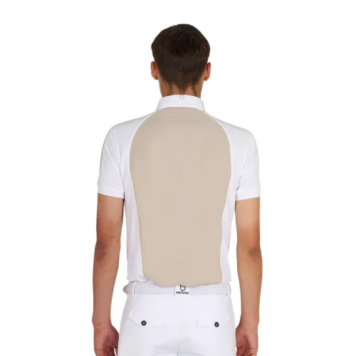 Férfi slim fit versenypóló négy gombbal