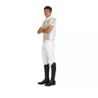 Férfi slim fit versenypóló négy gombbal