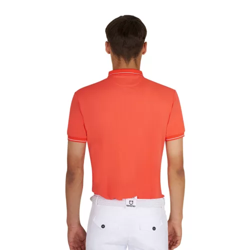 Equestro Férfi edző póló kontrasztos részletekkel