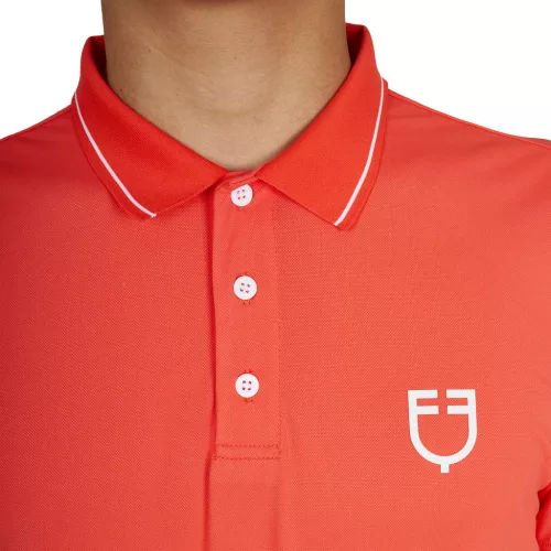 Equestro Férfi edző póló kontrasztos részletekkel