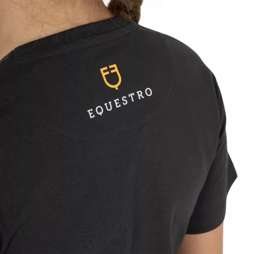 Equestro Lány slim fit póló rózsaszín csillogó logó
