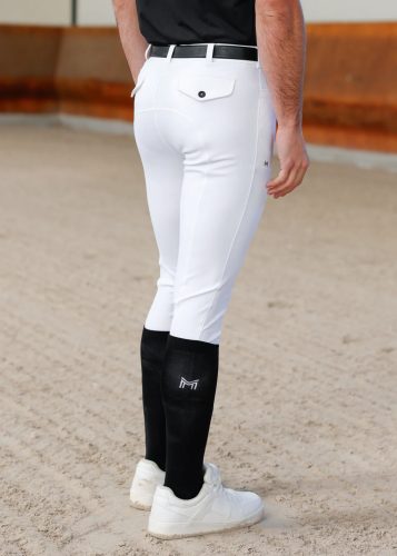 Maximilian Performance férfi térdszilikonos lovaglónadrág - fehér, S