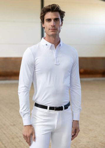 Maximilian Active férfi hosszú ujjú versenying - fehér, M