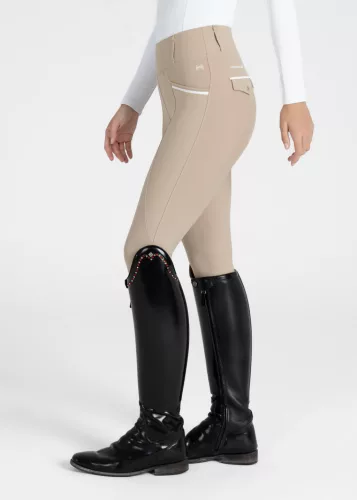 MAXIMILIAN Pro Riding Leggings (Full Grip) - Beige, XXS