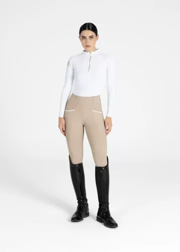 MAXIMILIAN Pro Riding Leggings (Knee Grip) - Beige, XXS