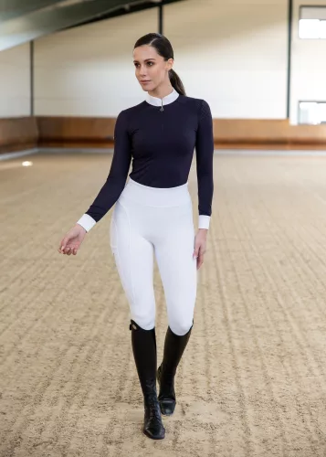 Maximilian Outline Lovagló Leggings (fehér)