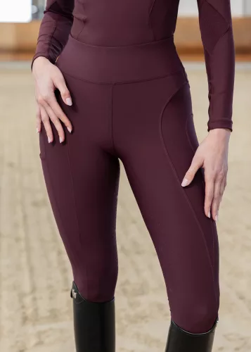 Maximilian Outline női lovaglóleggings - bordó, XS